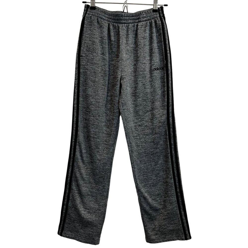 Adidas Boys Size XL (18/20) Pants Sweatpants Grey Black Elastic Waist